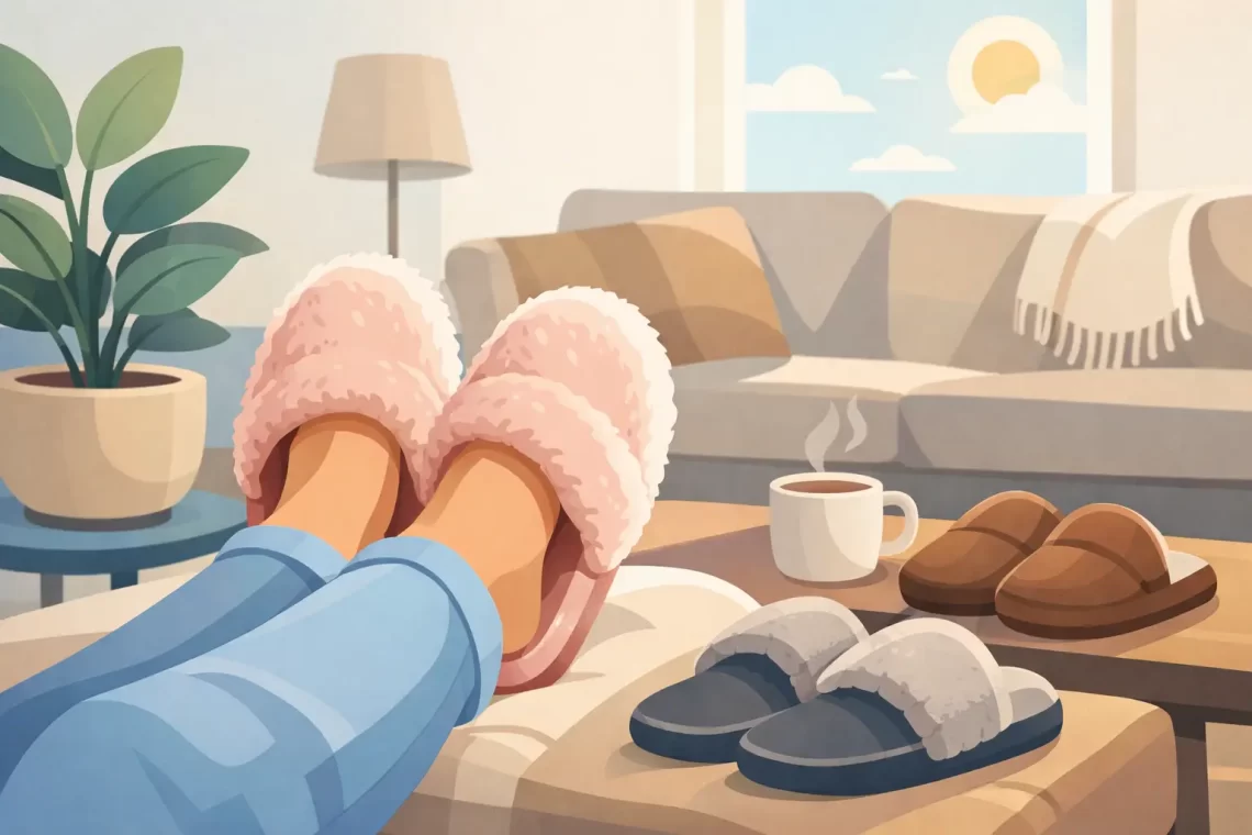 Como escolher pantufa confortável para casa