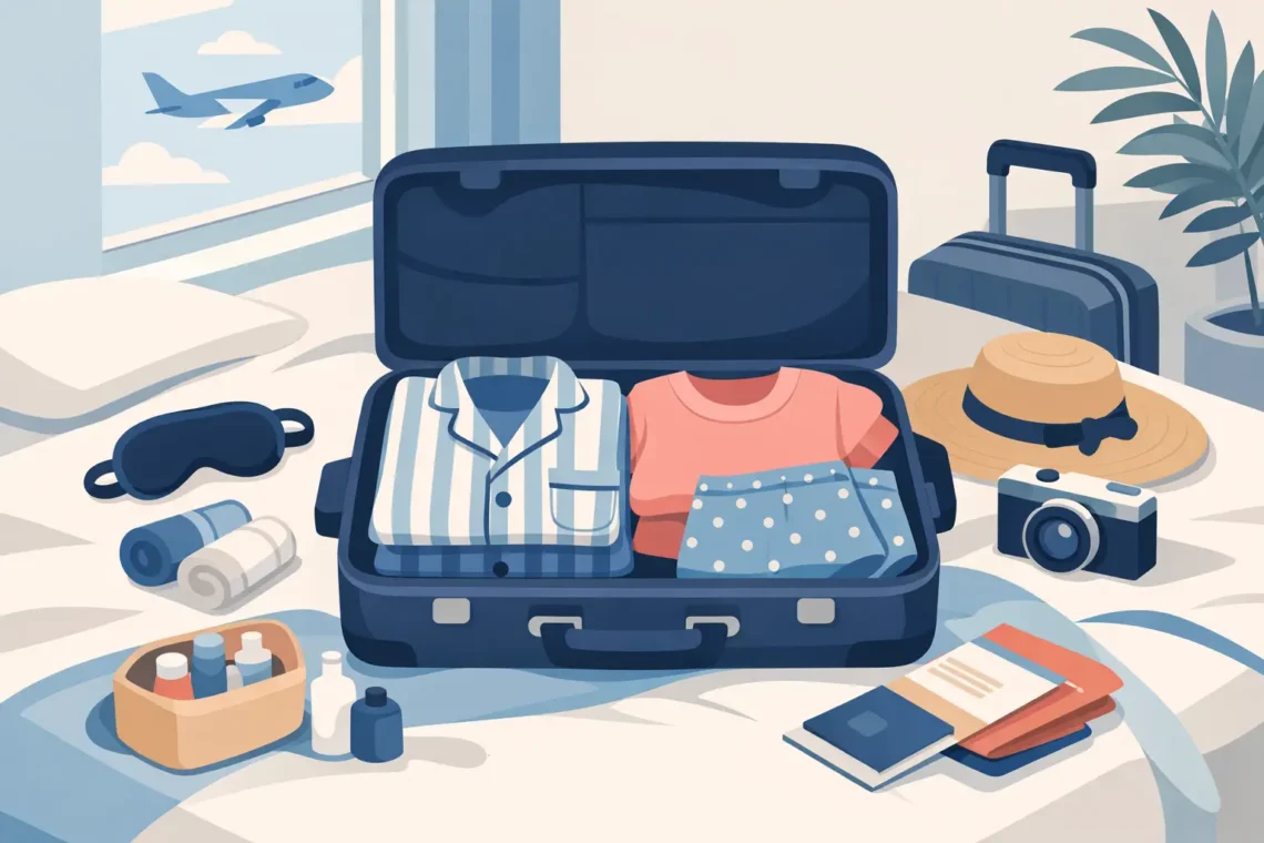 Como montar mala com pijamas para viagem