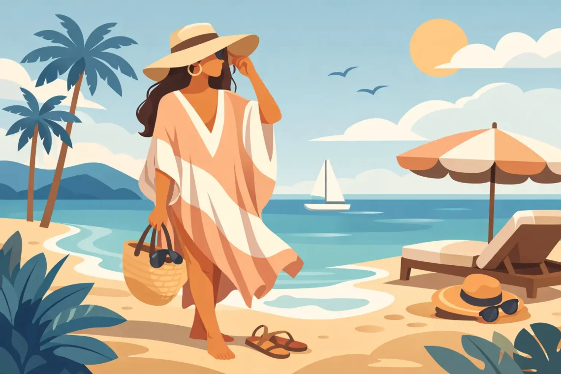 Como usar kaftan na praia com estilo