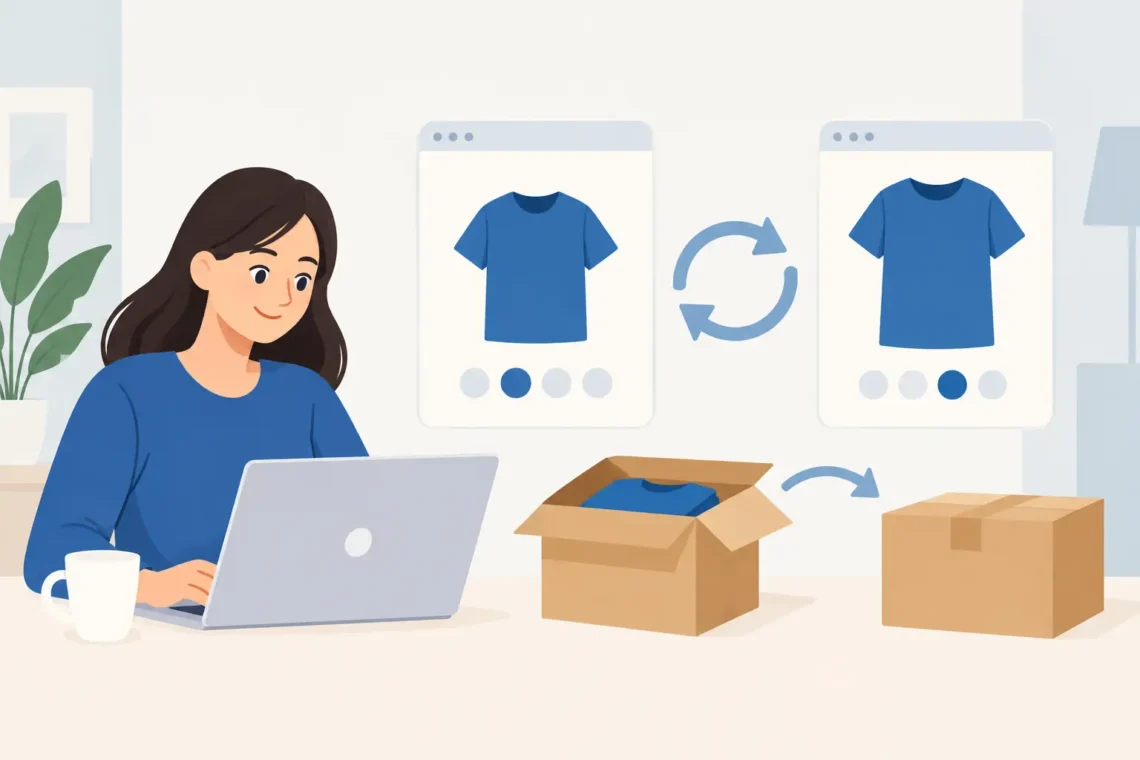 Como funciona troca de tamanho na compra online
